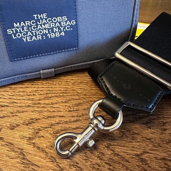 NWT！Marc Jacobs The Camera Bag -Blue Shadow -Webbing canvas - Picture 8 of 15